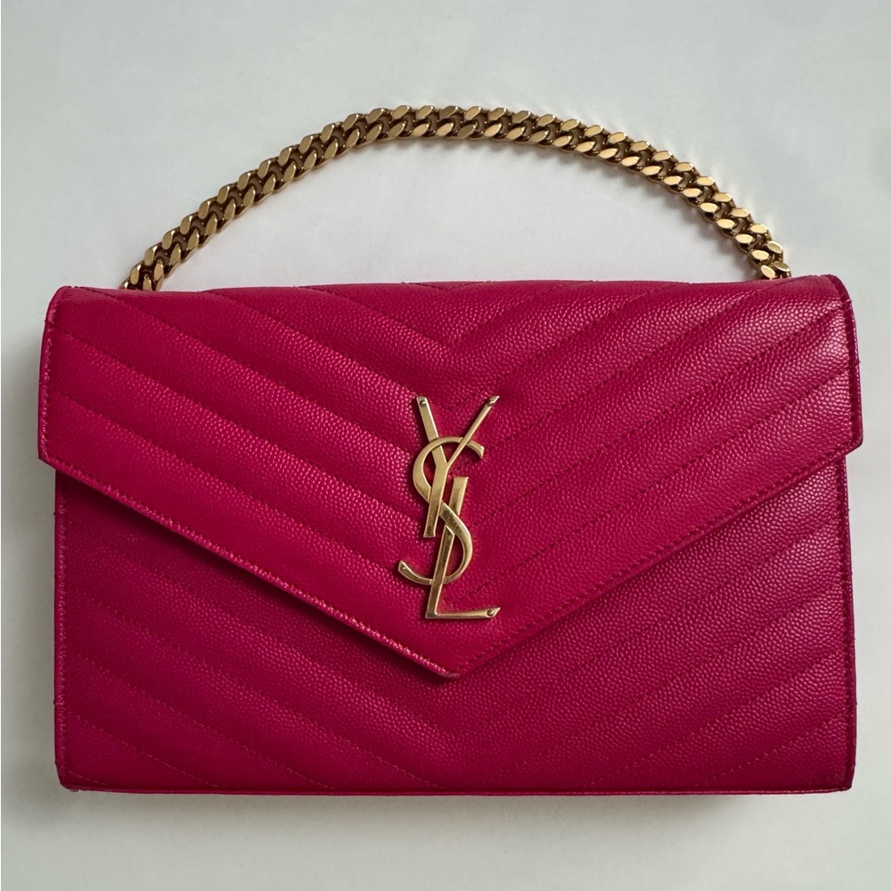Yves Saint Laurent Fuchsia Quilted Shoulder Bag w/COA